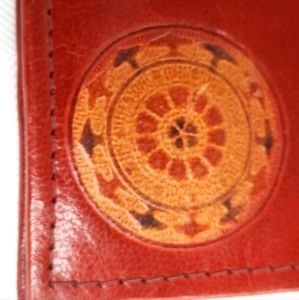 Small Red Leather Bohemian Wallet